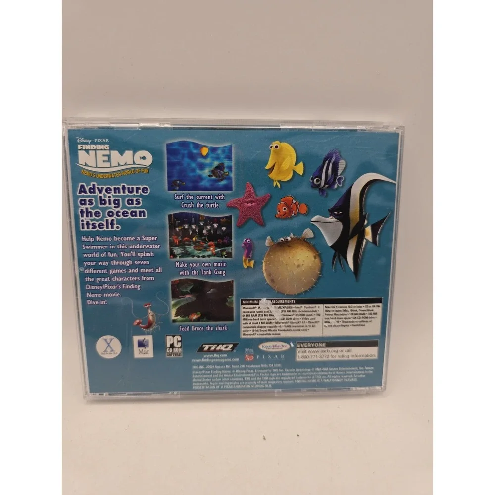 Disney Pixar Finding Nemo Underwater World Of Fun PC Mac CD-ROM 2003 THQ Game